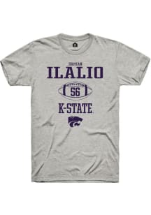 Damian Ilalio  K-State Wildcats Ash Rally NIL Sport Icon Short Sleeve T Shirt