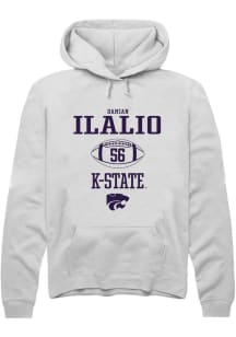 Damian Ilalio  Rally K-State Wildcats Mens White NIL Sport Icon Long Sleeve Hoodie