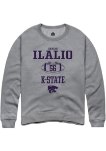 Damian Ilalio  Rally K-State Wildcats Mens Graphite NIL Sport Icon Long Sleeve Crew Sweatshirt