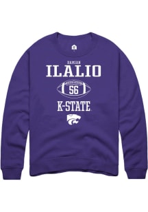 Damian Ilalio  Rally K-State Wildcats Mens Purple NIL Sport Icon Long Sleeve Crew Sweatshirt