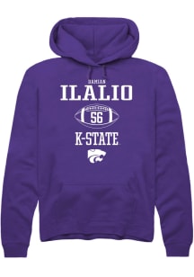 Damian Ilalio  Rally K-State Wildcats Mens Purple NIL Sport Icon Long Sleeve Hoodie