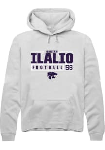 Damian Ilalio  Rally K-State Wildcats Mens White NIL Stacked Box Long Sleeve Hoodie
