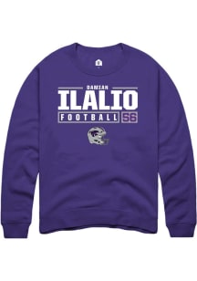 Damian Ilalio  Rally K-State Wildcats Mens Purple NIL Stacked Box Long Sleeve Crew Sweatshirt