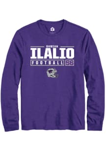 Damian Ilalio  K-State Wildcats Purple Rally NIL Stacked Box Long Sleeve T Shirt