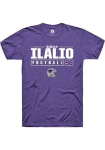 Damian Ilalio  K-State Wildcats Purple Rally NIL Stacked Box Short Sleeve T Shirt