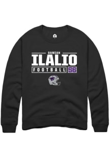 Damian Ilalio  Rally K-State Wildcats Mens Black NIL Stacked Box Long Sleeve Crew Sweatshirt