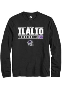 Damian Ilalio  K-State Wildcats Black Rally NIL Stacked Box Long Sleeve T Shirt