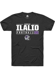 Damian Ilalio  K-State Wildcats Black Rally NIL Stacked Box Short Sleeve T Shirt