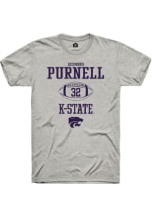 Desmond Purnell  K-State Wildcats Ash Rally NIL Sport Icon Short Sleeve T Shirt