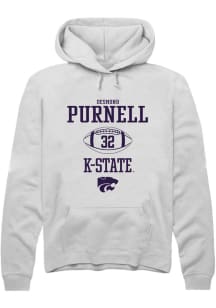 Desmond Purnell  Rally K-State Wildcats Mens White NIL Sport Icon Long Sleeve Hoodie