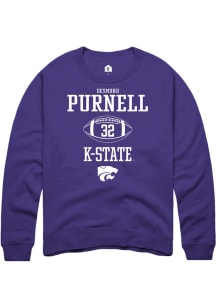 Desmond Purnell  Rally K-State Wildcats Mens Purple NIL Sport Icon Long Sleeve Crew Sweatshirt