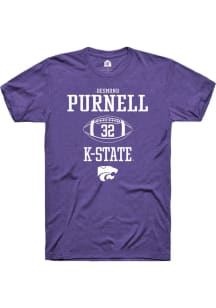 Desmond Purnell  K-State Wildcats Purple Rally NIL Sport Icon Short Sleeve T Shirt