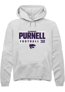 Desmond Purnell  Rally K-State Wildcats Mens White NIL Stacked Box Long Sleeve Hoodie