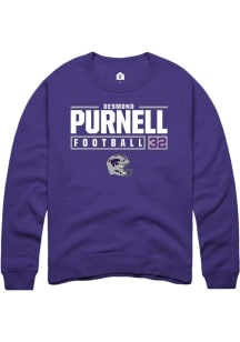 Desmond Purnell  Rally K-State Wildcats Mens Purple NIL Stacked Box Long Sleeve Crew Sweatshirt