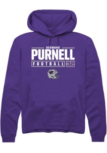 Desmond Purnell  Rally K-State Wildcats Mens Purple NIL Stacked Box Long Sleeve Hoodie