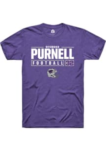 Desmond Purnell  K-State Wildcats Purple Rally NIL Stacked Box Short Sleeve T Shirt