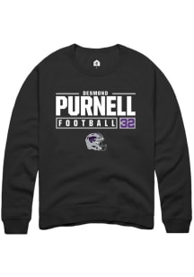 Desmond Purnell  Rally K-State Wildcats Mens Black NIL Stacked Box Long Sleeve Crew Sweatshirt