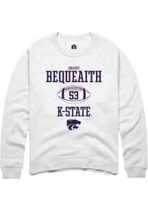 Drake Bequeaith  Rally K-State Wildcats Mens White NIL Sport Icon Long Sleeve Crew Sweatshirt