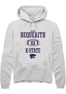 Drake Bequeaith  Rally K-State Wildcats Mens White NIL Sport Icon Long Sleeve Hoodie