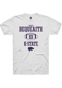 Drake Bequeaith  K-State Wildcats White Rally NIL Sport Icon Short Sleeve T Shirt