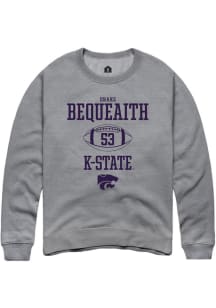 Drake Bequeaith  Rally K-State Wildcats Mens Graphite NIL Sport Icon Long Sleeve Crew Sweatshirt