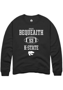 Drake Bequeaith  Rally K-State Wildcats Mens Black NIL Sport Icon Long Sleeve Crew Sweatshirt