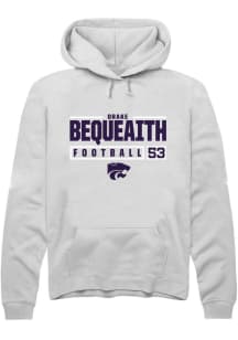 Drake Bequeaith  Rally K-State Wildcats Mens White NIL Stacked Box Long Sleeve Hoodie