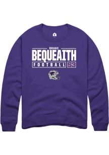 Drake Bequeaith  Rally K-State Wildcats Mens Purple NIL Stacked Box Long Sleeve Crew Sweatshirt