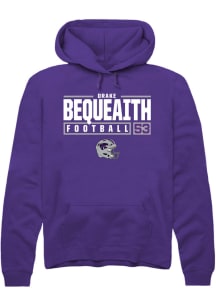 Drake Bequeaith  Rally K-State Wildcats Mens Purple NIL Stacked Box Long Sleeve Hoodie