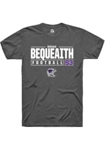 Drake Bequeaith  K-State Wildcats Dark Grey Rally NIL Stacked Box Short Sleeve T Shirt