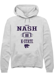 Erwin Nash  Rally K-State Wildcats Mens White NIL Sport Icon Long Sleeve Hoodie
