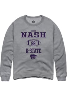 Erwin Nash  Rally K-State Wildcats Mens Graphite NIL Sport Icon Long Sleeve Crew Sweatshirt