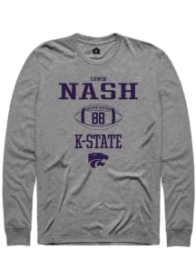 Erwin Nash  K-State Wildcats Graphite Rally NIL Sport Icon Long Sleeve T Shirt