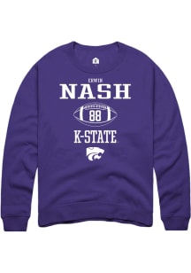 Erwin Nash  Rally K-State Wildcats Mens Purple NIL Sport Icon Long Sleeve Crew Sweatshirt