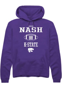 Erwin Nash  Rally K-State Wildcats Mens Purple NIL Sport Icon Long Sleeve Hoodie