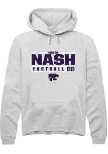 Erwin Nash  Rally K-State Wildcats Mens White NIL Stacked Box Long Sleeve Hoodie
