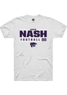 Erwin Nash  K-State Wildcats White Rally NIL Stacked Box Short Sleeve T Shirt