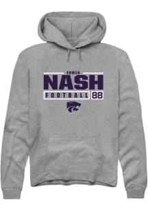 Erwin Nash  Rally K-State Wildcats Mens Graphite NIL Stacked Box Long Sleeve Hoodie