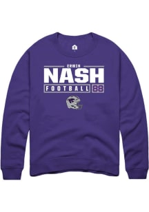 Erwin Nash  Rally K-State Wildcats Mens Purple NIL Stacked Box Long Sleeve Crew Sweatshirt