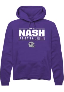 Erwin Nash  Rally K-State Wildcats Mens Purple NIL Stacked Box Long Sleeve Hoodie