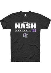 Erwin Nash  K-State Wildcats Black Rally NIL Stacked Box Short Sleeve T Shirt