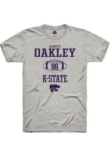 Garrett Oakley  K-State Wildcats Ash Rally NIL Sport Icon Short Sleeve T Shirt