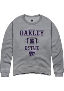 Garrett Oakley  Rally K-State Wildcats Mens Graphite NIL Sport Icon Long Sleeve Crew Sweatshirt