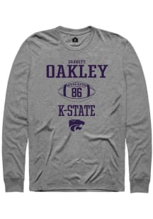 Garrett Oakley  K-State Wildcats Graphite Rally NIL Sport Icon Long Sleeve T Shirt