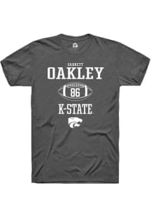 Garrett Oakley  K-State Wildcats Dark Grey Rally NIL Sport Icon Short Sleeve T Shirt