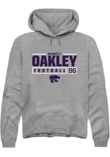 Garrett Oakley  Rally K-State Wildcats Mens Graphite NIL Stacked Box Long Sleeve Hoodie