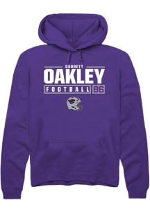 Garrett Oakley  Rally K-State Wildcats Mens Purple NIL Stacked Box Long Sleeve Hoodie