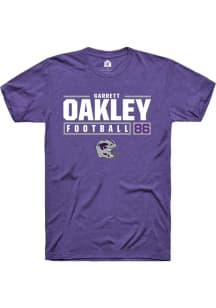 Garrett Oakley  K-State Wildcats Purple Rally NIL Stacked Box Short Sleeve T Shirt