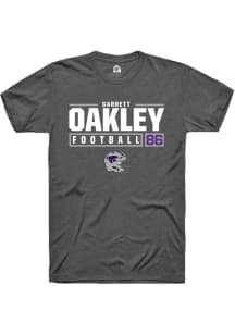 Garrett Oakley  K-State Wildcats Dark Grey Rally NIL Stacked Box Short Sleeve T Shirt