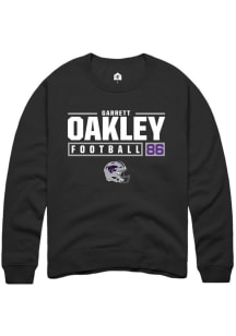 Garrett Oakley  Rally K-State Wildcats Mens Black NIL Stacked Box Long Sleeve Crew Sweatshirt